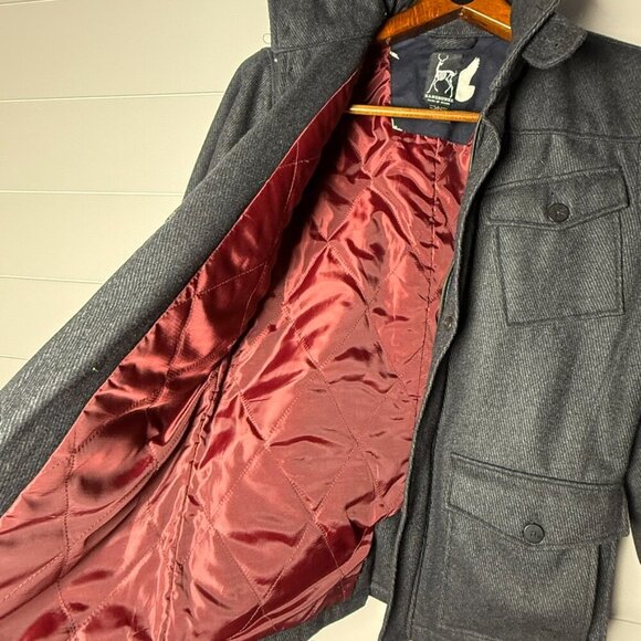 KANE & UNKE MEN'S Medium DK. Gray- FOLDAWAY HOOD MILITARY STYLE JACKET - Picture 3 of 11